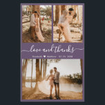 Flyer Casamento de Colagem Fotográfica Roxo do Orçamento<br><div class="desc">Orçamento, Elegante, Moderno, Casamento à Mão (3) Colagem de Fotografias Obrigado A Personalizar barato com baixo orçamento. ***POR FAVOR, NOTE! *** ROLE PARA BAIXO PARA OBTER MAIS INFORMAÇÕES! *** Na moda obrigado de casamento você modelo com três fotos na frente e uma foto na parte traseira. Com o texto "Amor...</div>