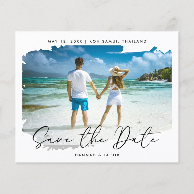 Flyer Casamento de Destino de Orçamento Salvar a Data (Frente)