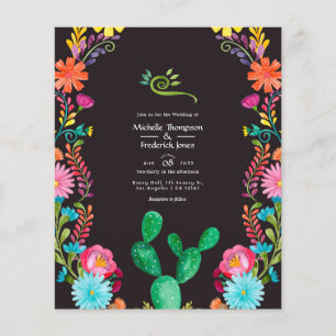 Flyer Casamento de Fiesta Mexicana Colorful Watercolor F
