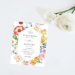 Flyer Casamento de Florais Multicolores Primavera de Orç