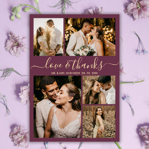 Flyer Casamento de Foto Elegante de Borgonha de Orçament