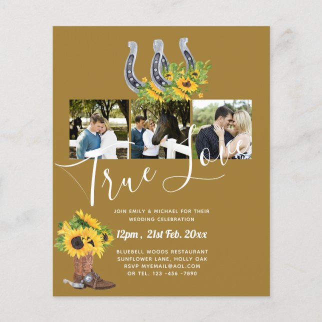 Flyer Casamento de Foto Rustic Country do Sul (Frente)