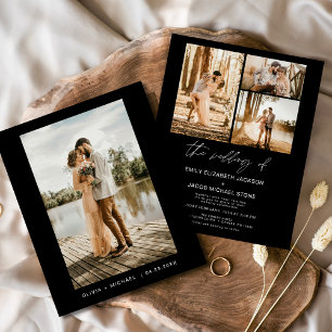 Flyer Casamento de Fotos Minimalista Elegante Preto do O