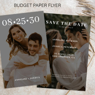 Flyer casamento de fotos moderno do barato 2 salvar a da