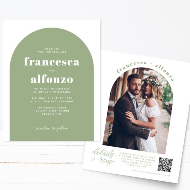 Flyer Casamento de Fotos Retroativas do Código QR de RSV (Criador carregado)