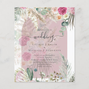 Flyer Casamento de Grass Rosa Pampas do BUDGET Dusty