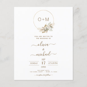 Flyer Casamento de Grass Tropicais de Pampas de Orçamen