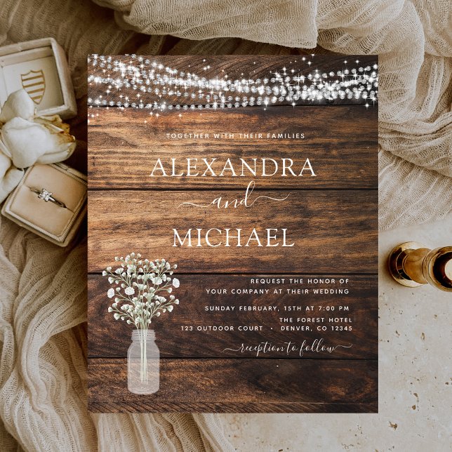 Flyer Casamento de Jar Respiração do Bebê da Farmhouse R (Criador carregado)