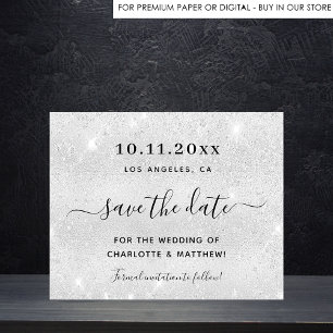 Flyer Casamento de orçamento de cintilação de prata salv