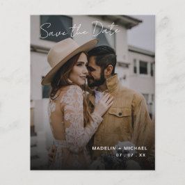 Flyer Casamento de Orçamento Elegante Salve a Data QR Co