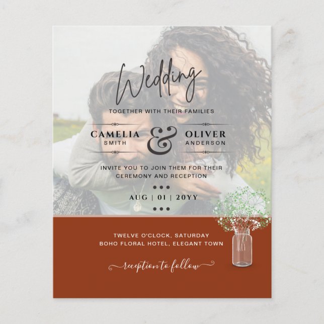 Flyer Casamento de OVERLAY FOTO Gypsophila no ORÇAMENTO  (Frente)
