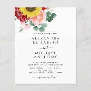 Flyer Casamento de País de Foto de Sunflower Eucalyptus