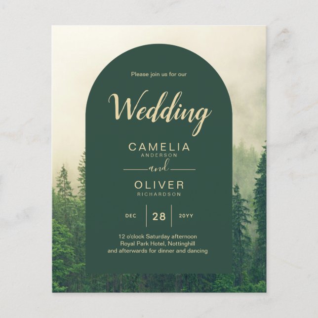 Flyer Casamento de Pinheiros da Floresta Verde (Frente)