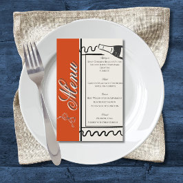 Flyer Casamento Desenhado à Mão Elegante Simples Vermelh