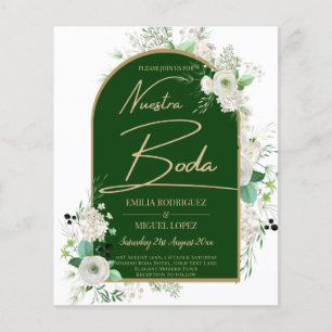 Flyer Casamento do Arco Verde Emerald, Roses Brancas de