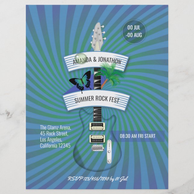 Flyer Casamento do Festival de Rock de Verão (Frente)