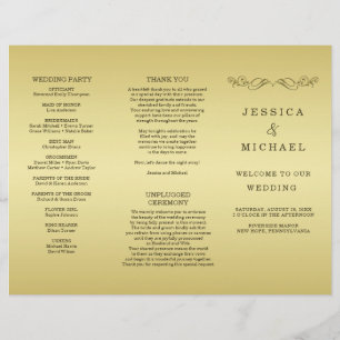 Flyer Casamento Dourado de luxo elegante