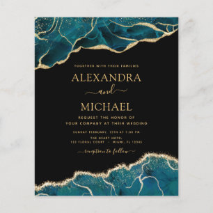 Flyer Casamento Dourado de Téal Turquoise de Agato Orçam