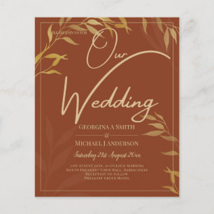 Flyer Casamento DOURADO de Terracotta Rustic All-in-1