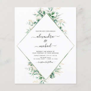 Flyer Casamento Elegante com Eucalipto Econômico