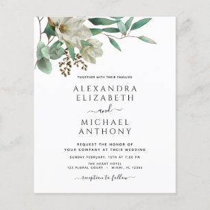 Flyer Casamento Elegante de Foto Eucalyptus Magnolia Euc
