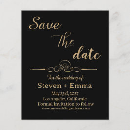 Flyer Casamento elegante de orçamento Salve os convites