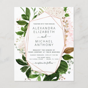 Flyer Casamento Elegante Foliage de Folhagem de Orçament