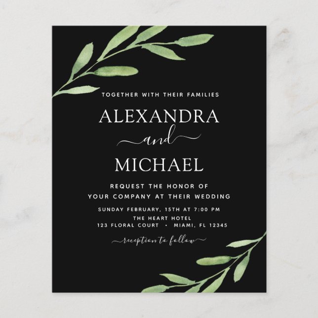 Flyer Casamento Elegante Simples Russo de Greenerescênci (Frente)