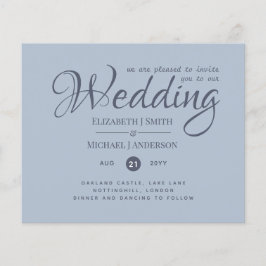 Flyer CASAMENTO em Tom Azul Empoeirado AO MELHOR PREÇO