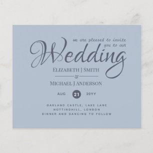 Flyer CASAMENTO em Tom Azul Empoeirado AO MELHOR PREÇO