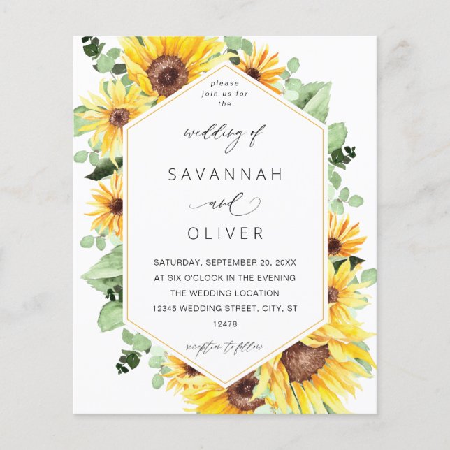 Flyer Casamento entre Sunflower e Eucalyptus MOD W (Frente)