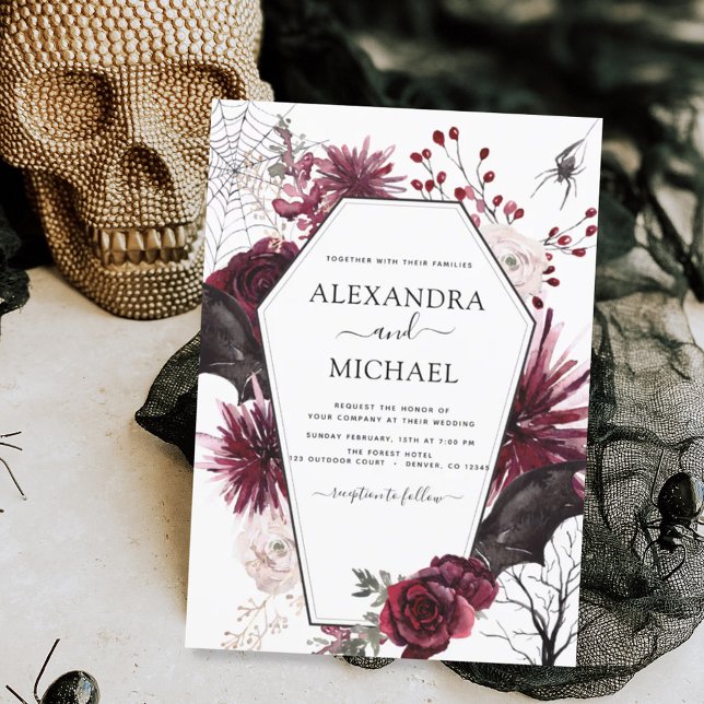 Flyer Casamento Escuro do outono do Halloween do Orçamen (Criador carregado)