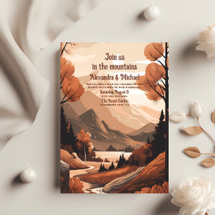 Flyer Casamento Evergreen na Floresta Montanha do Orçame