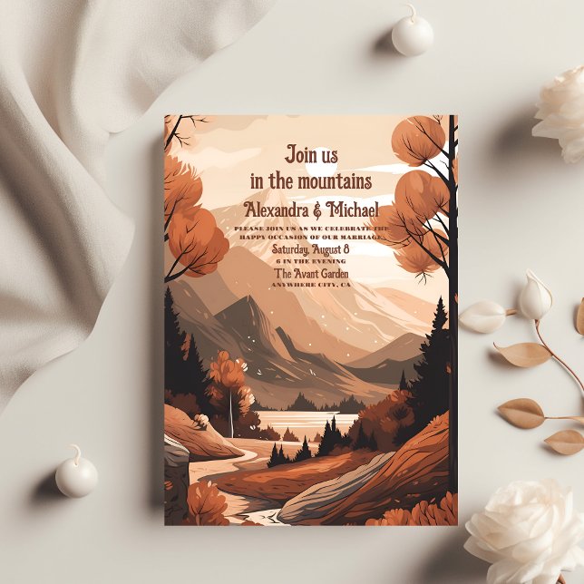 Flyer Casamento Evergreen na Floresta Montanha do Orçame (Criador carregado)