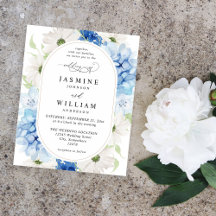 Casamento Floral Azul e Branco Dusty