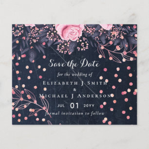 Flyer Casamento Floral Cor-de-Rosa Cor-de-rosa Leah G De