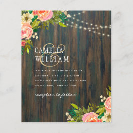 Flyer Casamento Floral de Folha de Almoço Russo