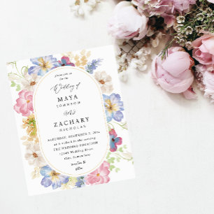 Flyer Casamento Floral Puro e Rosa Branco do Orçamento