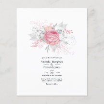 Casamento Floral Rosa e Prata com Folha Falsa