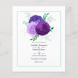 Flyer Casamento Floral Roxo