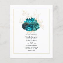Casamento Floral Turquesa e Dourado