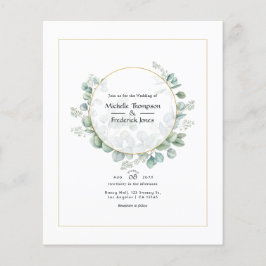 Flyer Casamento Geométrico Dourado Eucalyptus