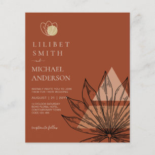 Flyer Casamento Geométrico Japandi Abstrato Escandinavo