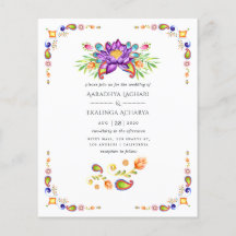 Casamento Indiano Floral Paisley Moderno