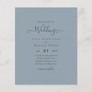 Flyer Casamento Monocromático Azul com Derrame de Orça
