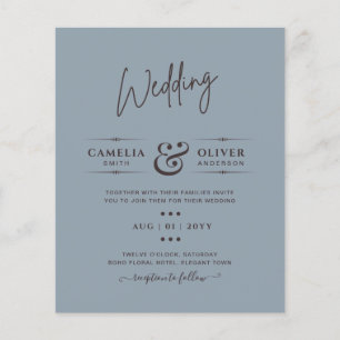 Flyer Casamento Monocromático Azul com Derrame de Orça