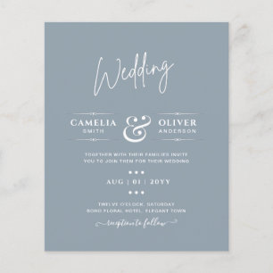 Flyer Casamento Monocromático Azul com Derrame de Orça