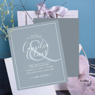 Flyer Casamento Monocromático Azul com Derrame de Orça