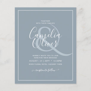 Flyer Casamento Monocromático Azul com Derrame de Orça