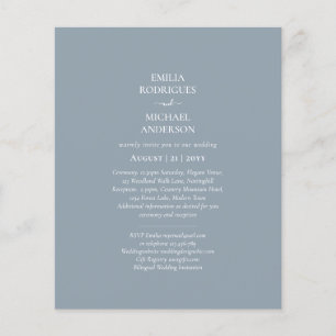 Flyer Casamento Monocromático Azul com Derrame de Orça